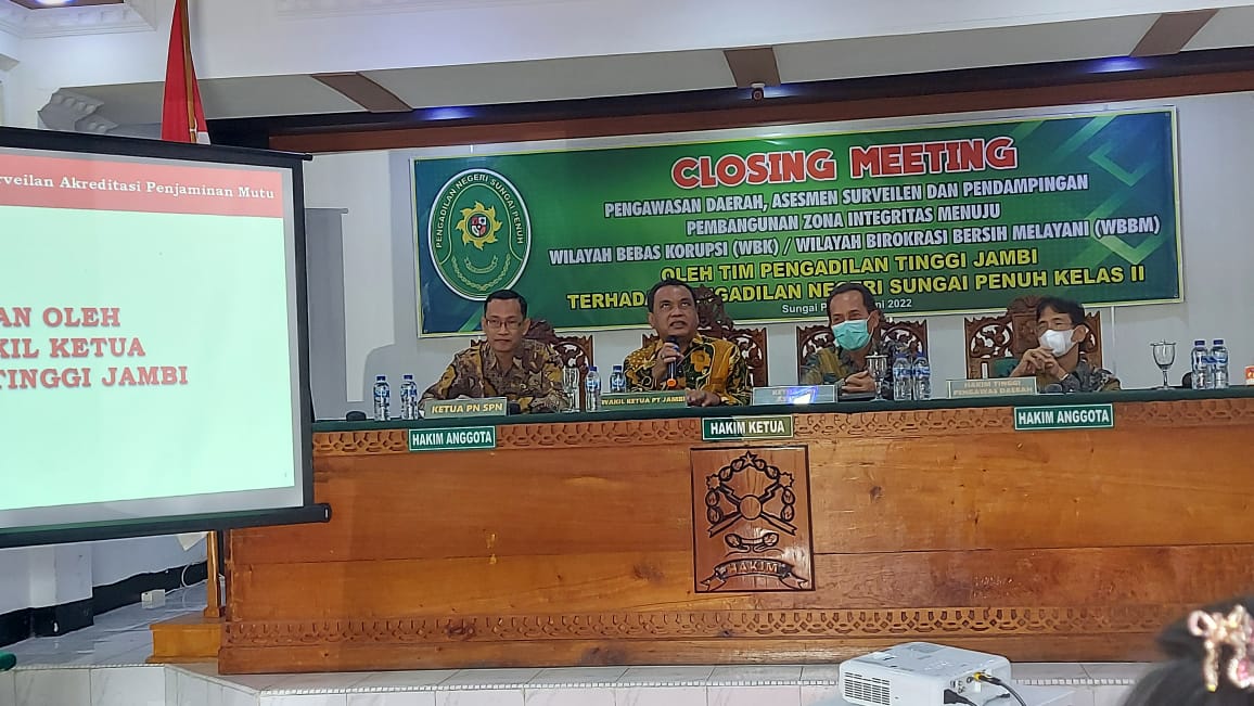 Closing Meeting Asesmen Surveilans oleh Pengadilan Tinggi Jambi